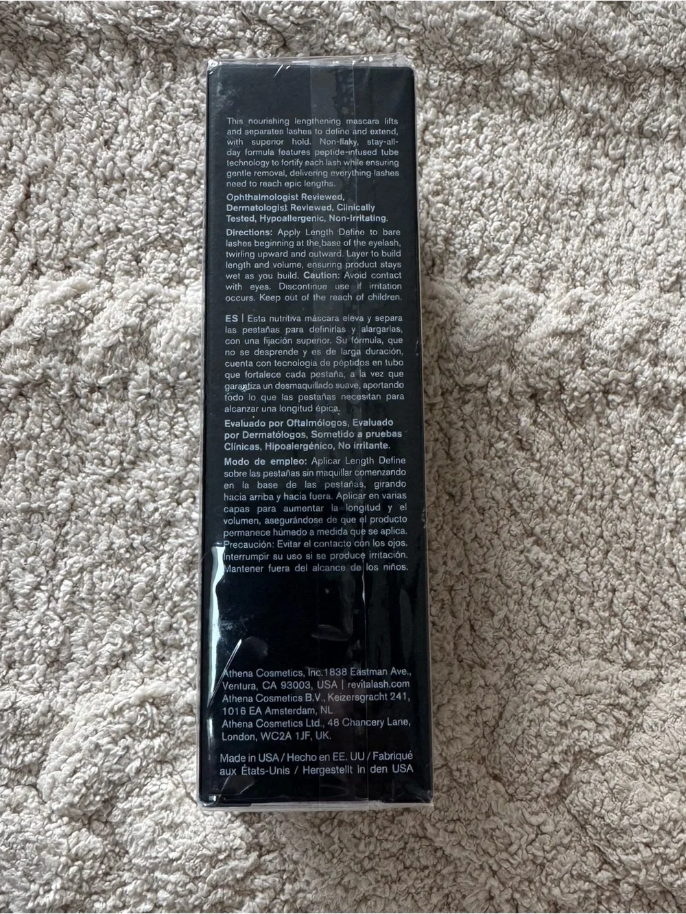 NIB  Revitalash Cosmetics Length Define Tubing Mascara In Black